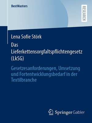 cover image of Das Lieferkettensorgfaltspflichtengesetz (LkSG)